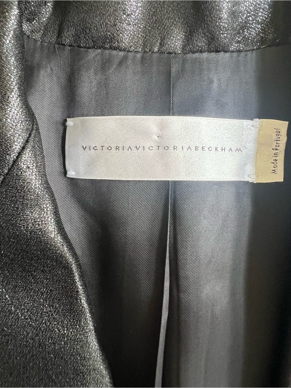 Victoria Beckham sz 8 NWOT Black Shimmery Single-Button Blazer - Picture 10 of 15
